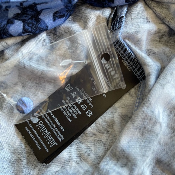 Whistles Women Blue Floral midi dress long sleeves size US8 NWT - Picture 10 of 16